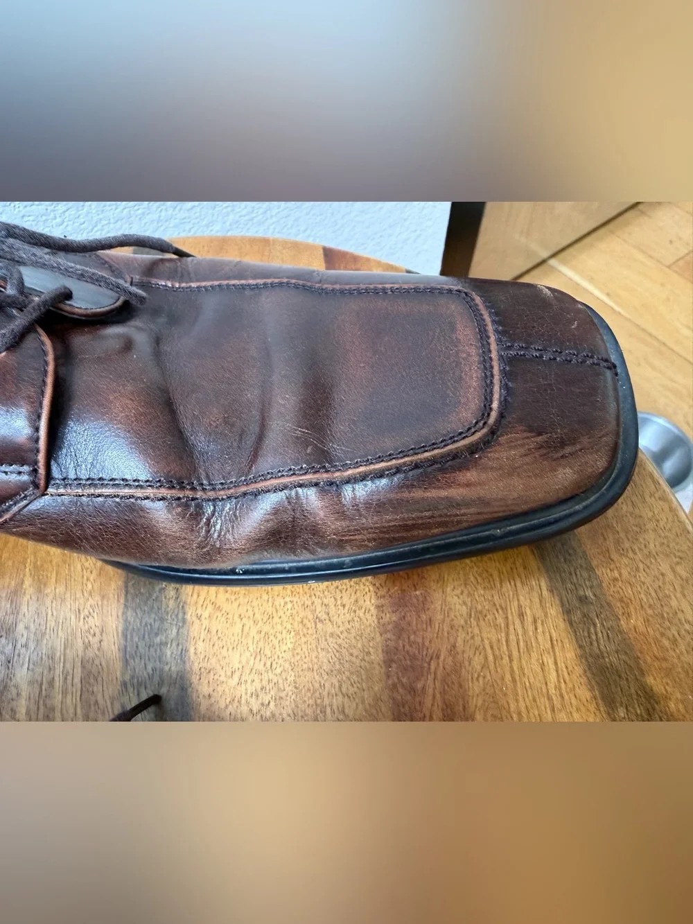 Via Spiga Men's Dark Brown Leather Derby Oxfords